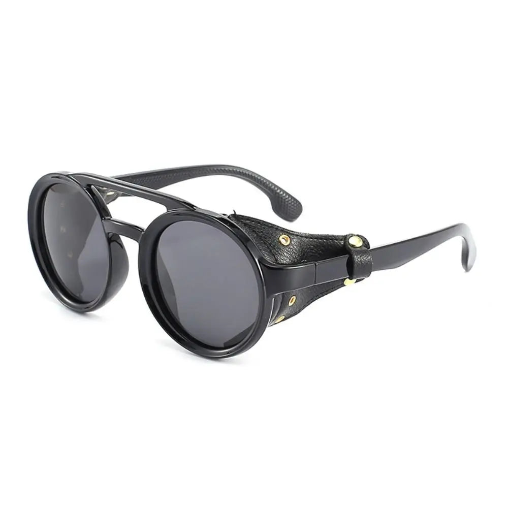 Fashion Sun-Protective Round Sunglasses Punk Outdoor Eyewear Driving Glasses Black Shades Riding Goggles