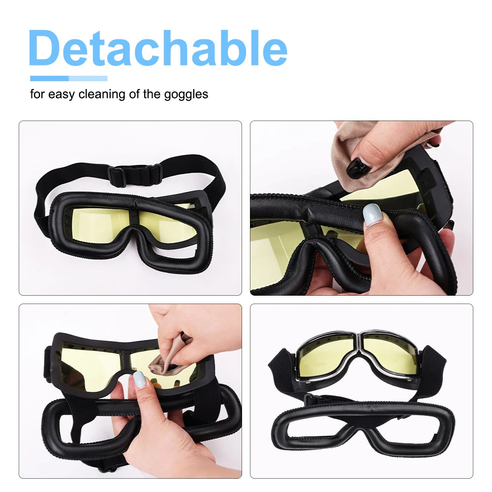 Retro Helmet Goggles For Motorcycle Universal Motocross Glasses With Breathable Hole Sunglasses Accessories Motorcycle Glasses
