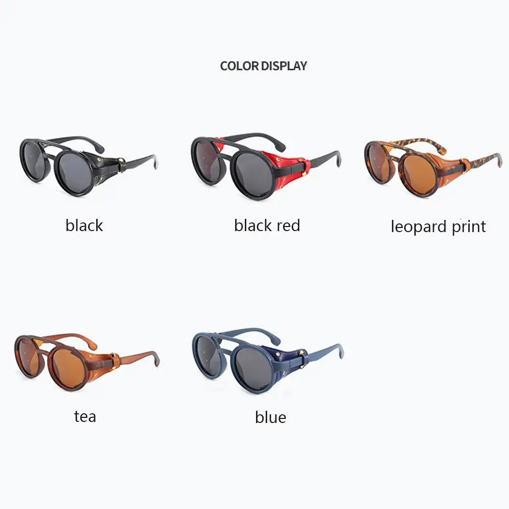Fashion Sun-Protective Round Sunglasses Punk Outdoor Eyewear Driving Glasses Black Shades Riding Goggles