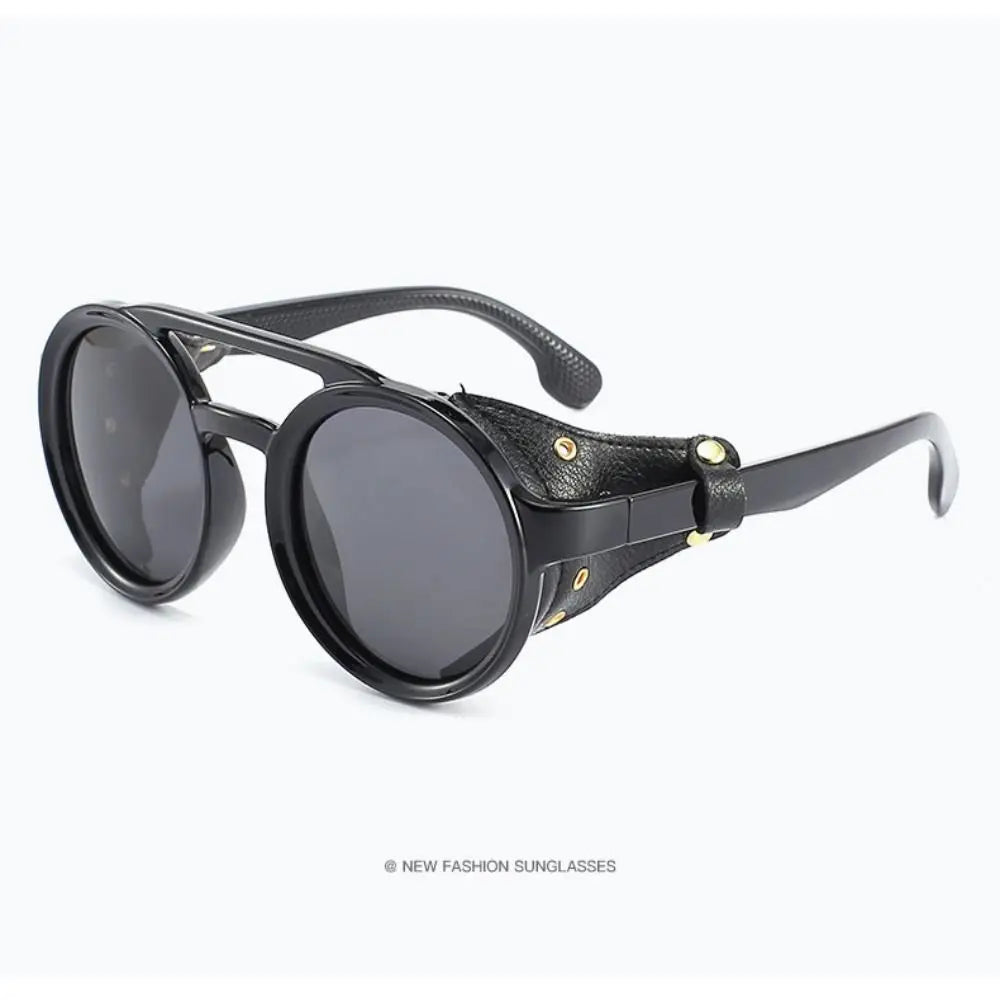 Fashion Sun-Protective Round Sunglasses Punk Outdoor Eyewear Driving Glasses Black Shades Riding Goggles