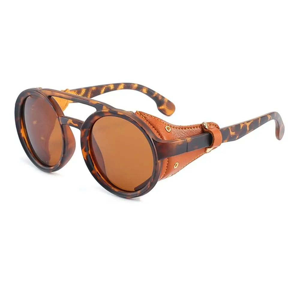 Fashion Sun-Protective Round Sunglasses Punk Outdoor Eyewear Driving Glasses Black Shades Riding Goggles